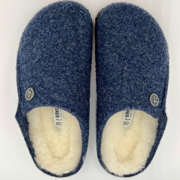 🧵 New Birkenstock Unisex Kids Zermatt Kids Shearling Wool Felt (Navy) - Picture 2 of 13